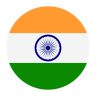Round icon of Indian flag.